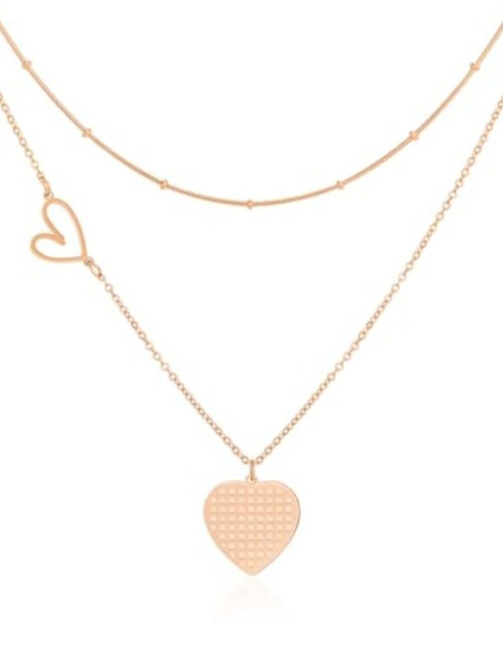 Layered Choker Heart Pendant Necklace for Women Trendy, Gold/Silver/Rose